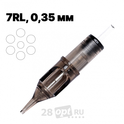 Картриджи для художественной татуировки EZ Filter FC-1207RLLT, Round Liner 7, 0,35 мм, коробка 10 шт.